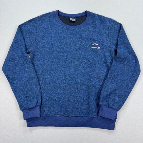 Maximo Crewneck Sweatshirt Men M Blue Yacht Club Embroidered Logo - Picture 1 of 6